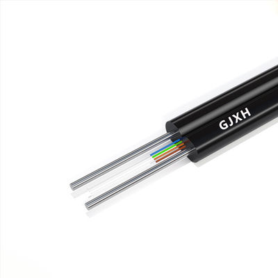 satın al G657A1 G657A2 Indoor Fiber Optic Cable With Steel Messenger 1/2/4/6/8/12Cores çevrimiçi üretim