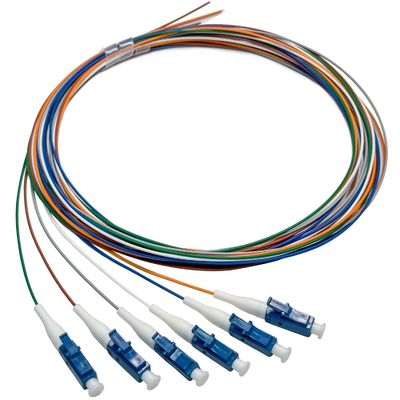 satın al FTTN HXCOWO 6 Bundle Distribution Fiber Optic Pigtail LC/UPC SM 9/125 Fanout 0.9mm Optical Fiber Pigtail çevrimiçi üretim