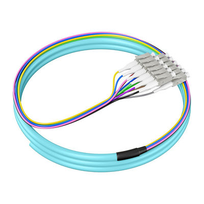 satın al PVC LSZH HXCOWO Roman 12-Renkli 12-Kore LC FC SC ST UPC/APC Tek Mod G657A/G652D 0.9mm MM Fiber Pigtails Çevrimiçi üretim