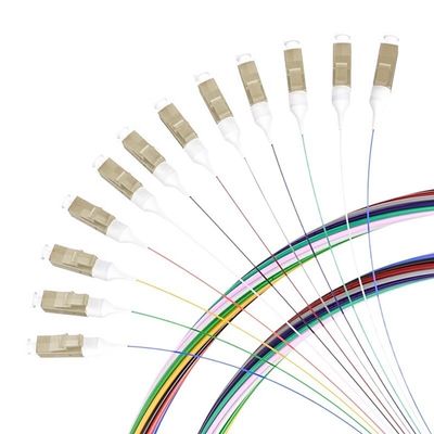 satın al Customized Lengths 12 Cores LC/APC Singlemode Fiber Optic Pigtail for FTTN Connection çevrimiçi üretim