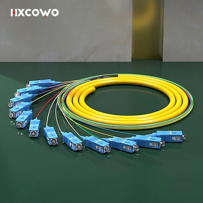 satın al 12 Core SC UPC APC LC FC ST E2000 SM MM OM2 OM3 OM4 Fiber Optic Pigtail Ribbon Patch Cord çevrimiçi üretim