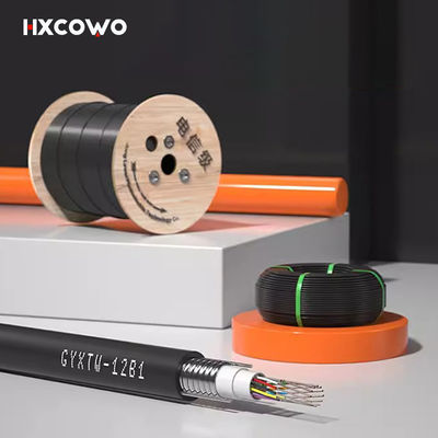 satın al Yüksek Hızlı HXCOWO Hava Tek Modlu GYXTW Dış Mekan 12 Çekirdekli G652D Tüp HDPE Ceket Zırhlı Fiber Optik Kablo Çevrimiçi üretim