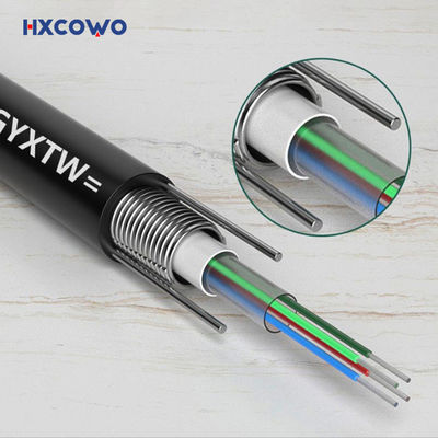 satın al 4 24 144 Core Fiber Armoured Cable G652D GYXTW Steel Wire Armoured Fibre Optic Cable çevrimiçi üretim