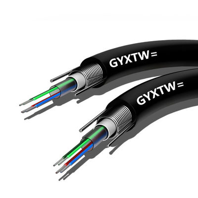 satın al Black Outdoor Armored Fiber Optic Cable G652D Duct Optical Fiber Cable çevrimiçi üretim