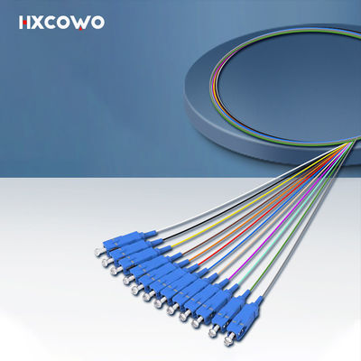 satın al HXCOWO 12 Core Bundle SC Pigtail G657A1 A2 1 Meter Customized Length Fiber Optic Pigtail çevrimiçi üretim