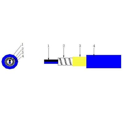 satın al Duplex LSZH Indoor Outdoor Armored Fiber 2 Core 3.0mm Steel Armored Fiber Optic Cable çevrimiçi üretim