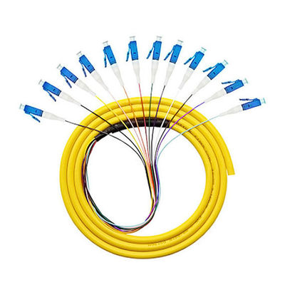 satın al 12 Core LC FTTH 0.9mm OM2 OM3 Yumuşak sinyal iletimi için Fiber Optic Pigtail Çevrimiçi üretim