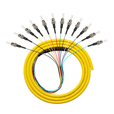 satın al 12 çekirdek 12F 9/125 0.9mm ST Tek modlu FTTH Fiber Optic Pigtail Dalga boyu 1310nm Çevrimiçi üretim