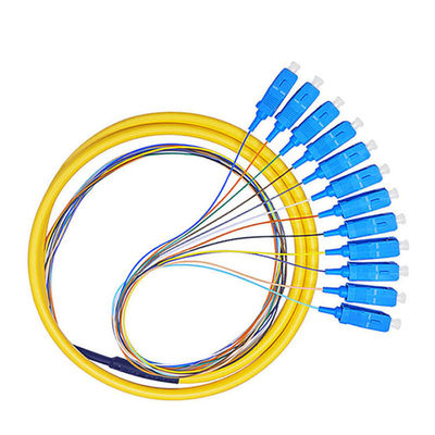 satın al Customized Lengths HXCOWO 12 Color Multimode OM4 SC Connector 0.9mm Fiber Optic Pigtail çevrimiçi üretim
