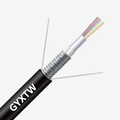satın al Custom Length HXCOWO GYXTW G652D 2/4/6/8/12/24/24/48/96 Core Armoured Fiber Optic Cable çevrimiçi üretim