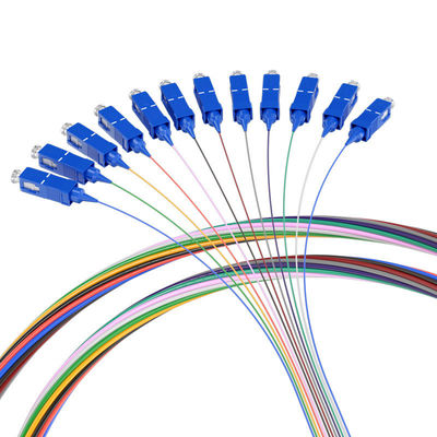 satın al Customized Lengths 1m/2m/3m... 1 HXCOWO 12Core-Color SC Single-Mode G657/G652D Fiber Optic Pigtails çevrimiçi üretim