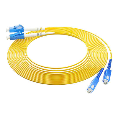 satın al Kablolu LAN Ağı HXCOWO OM3 2 çekirdekli SC/UPC'den LC/UPC MM 50/125 Dubleks 3.0mm 2.0mm Fiber Optik Kablo Yaması Çevrimiçi üretim