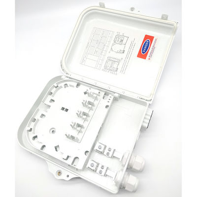 satın al 8 Ports FTTH Terminal Box White Outdoor Corridor PC 8 Core Optic Fiber Distribution Box çevrimiçi üretim