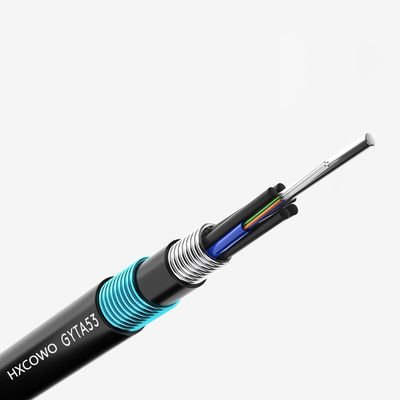 satın al HXCOWO GYTA53 48 Core G652D PE Underground Armored Fiber Optic Cable with LSOH Jacket çevrimiçi üretim