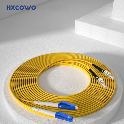 satın al 1,5m Sarı Dubleks Zırhlı Yama Kablosu HXCOWO 2,0mm SM MM 9/125 LC/UPC'den ST'ye Çevrimiçi üretim