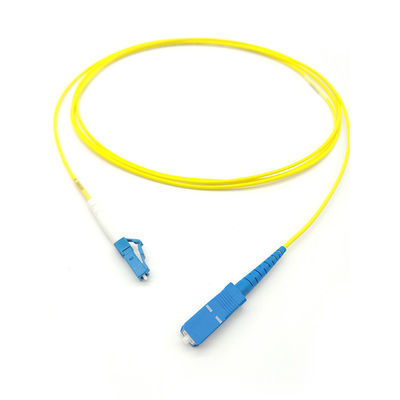 satın al SM LSZH 3mm SX 2M Stainless Steel Armored Fiber Optic Jumper Cable FTTH LC/UPC-SC/UPC çevrimiçi üretim