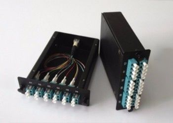 satın al Black Fiber Patch Panel 24 Port MTP MPO Module Fiber Optic Patch Panel çevrimiçi üretim
