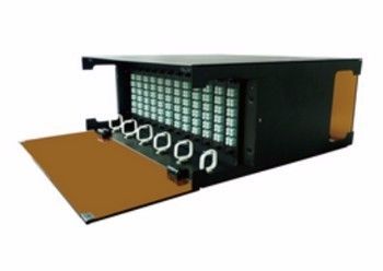 satın al MTP MPO Chassis 4U Fiber Patch Panel MPO Fiber Cassette Black çevrimiçi üretim