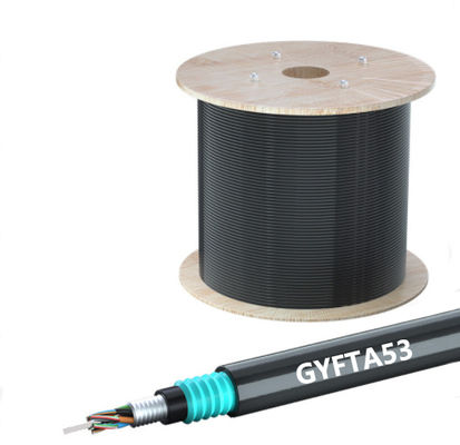 satın al GYFTA53 Outdoor Armored Fiber Optic Cable with Wooden Drum Packaging OEM ODM Service and Low Loss High-Speed Fusion Welding çevrimiçi üretim