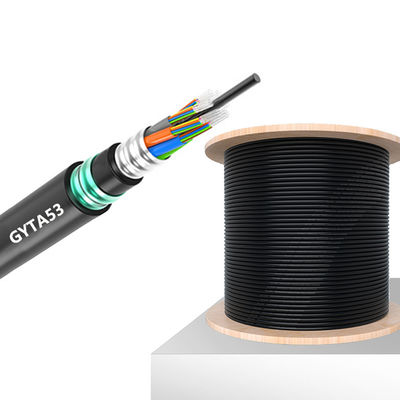satın al GYTA53 Outdoor Armored Fiber Optic Cable with 2-288 Cores G652D/G657A1/G657A2 Fiber Type and Moisture-Proof Protection çevrimiçi üretim