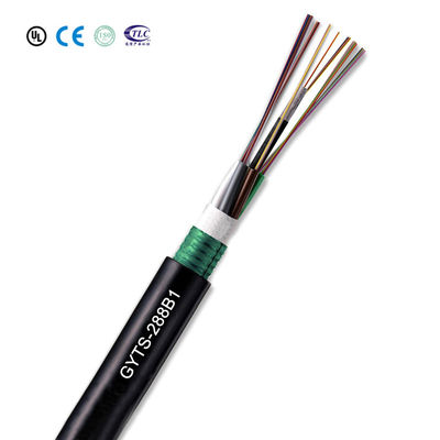 satın al G655 GYTS Yüksek Performans için ITU G652D ve G657A Çizgili Boş Tüplü Dış Zırhlı Fiber Optik Kablo Çevrimiçi üretim